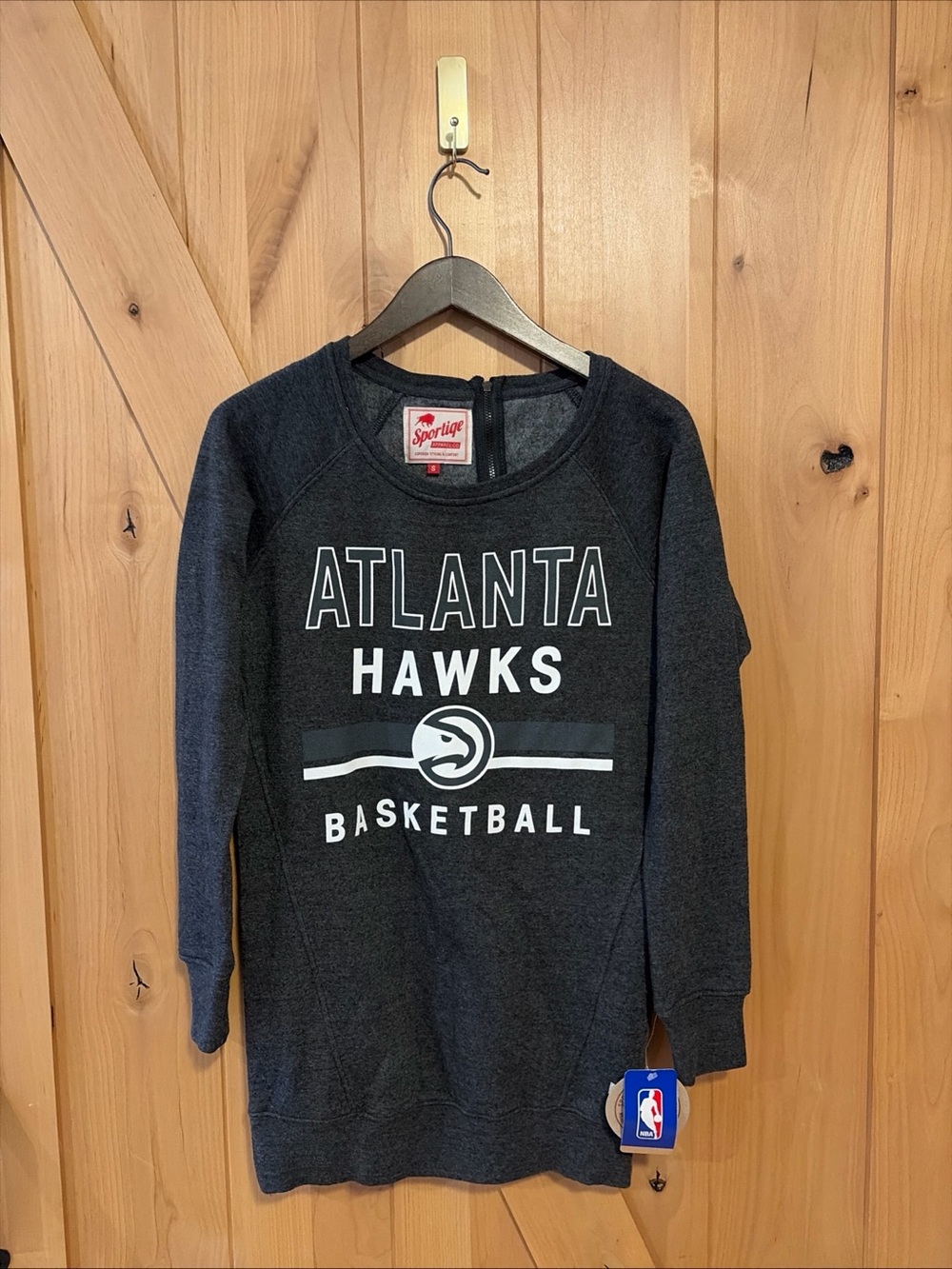 Sportiqe NWT NBA Atlanta Hawks Logo Crewneck Sweatshirt Dress Gray Small